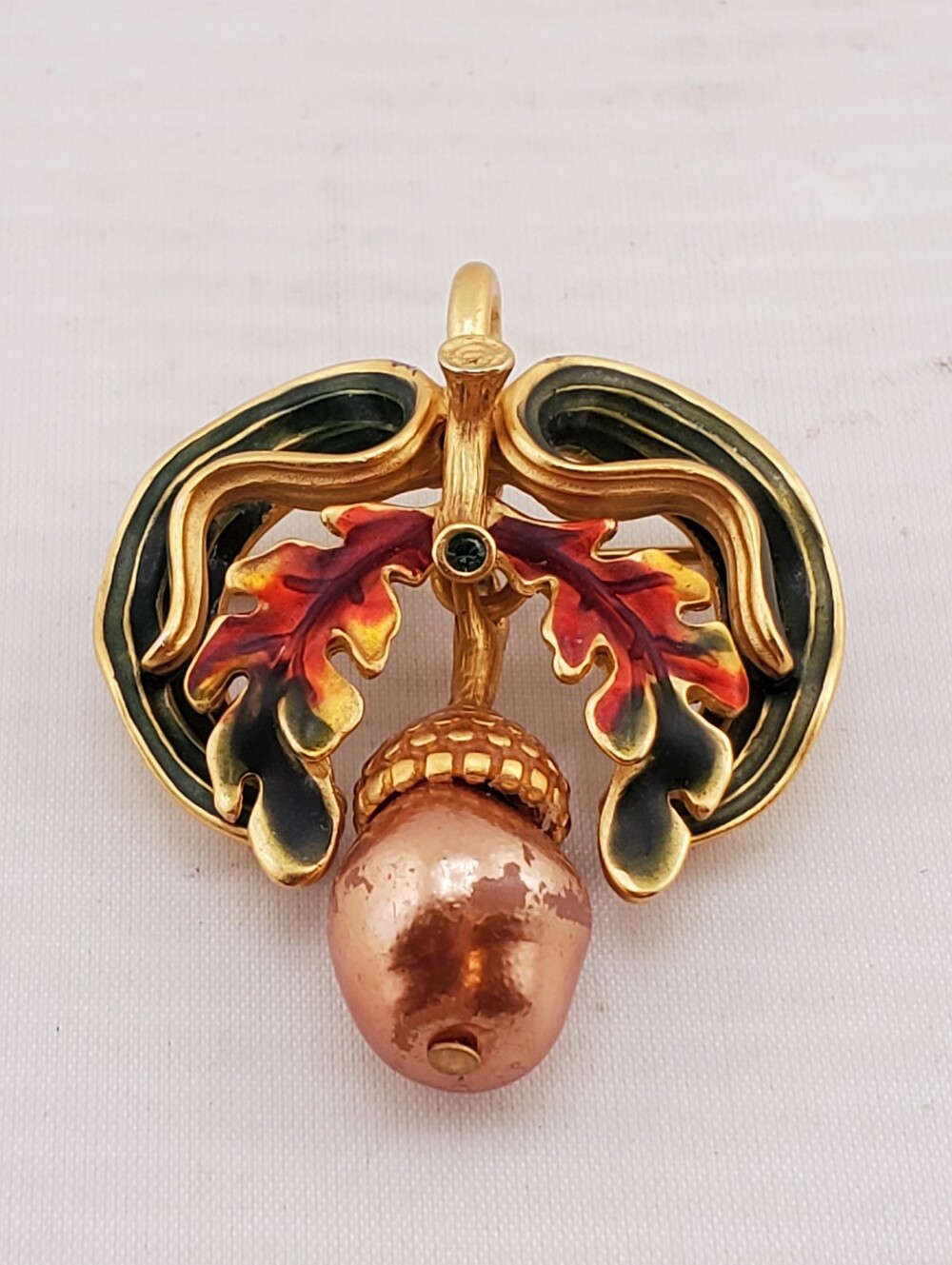 Joan Rivers Oak Leaf Acorn Brooch Pendant